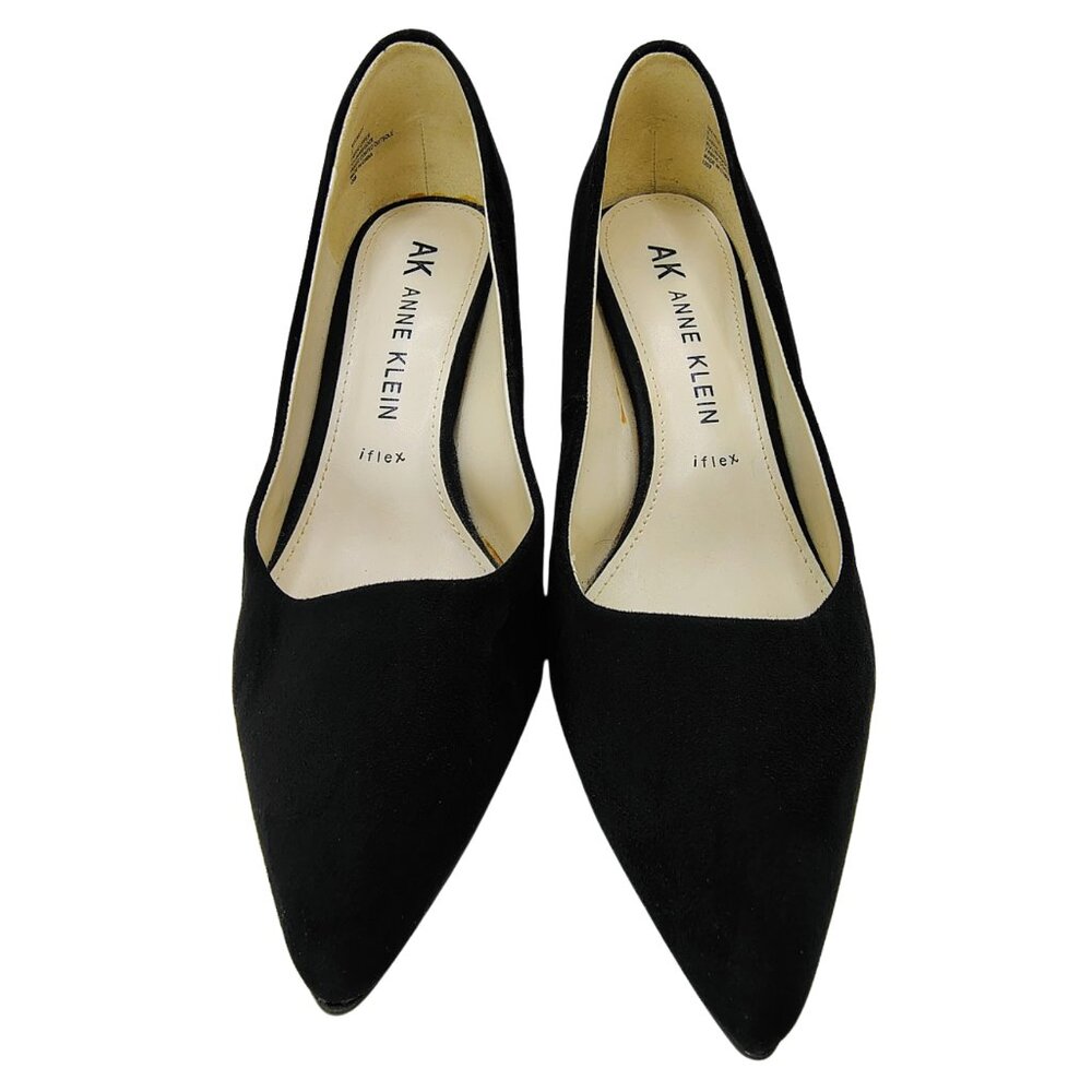 Anne Klein iFlex Kimery Black Suede Pointed Toe Heels Size 9 - Picture 2 of 7